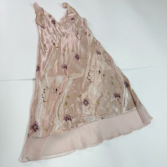 Intimate Essentials nightgown Women Large Pink Floral feminine dainty satin slip - Picture 6 of 9